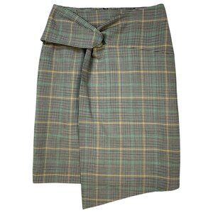Ba&sh Grena Lady Skirt 0 XS Plaid Faux Wrap Wool Blend